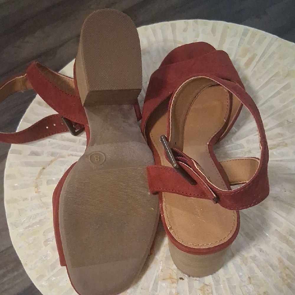 Burgundy Suede Women's Sandals